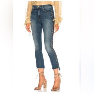 Mother Cropped Studded Jeans